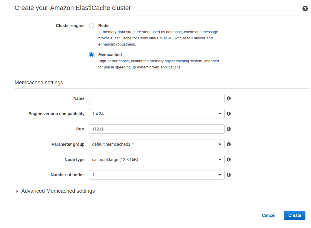 Amazon ElastiCache cluster