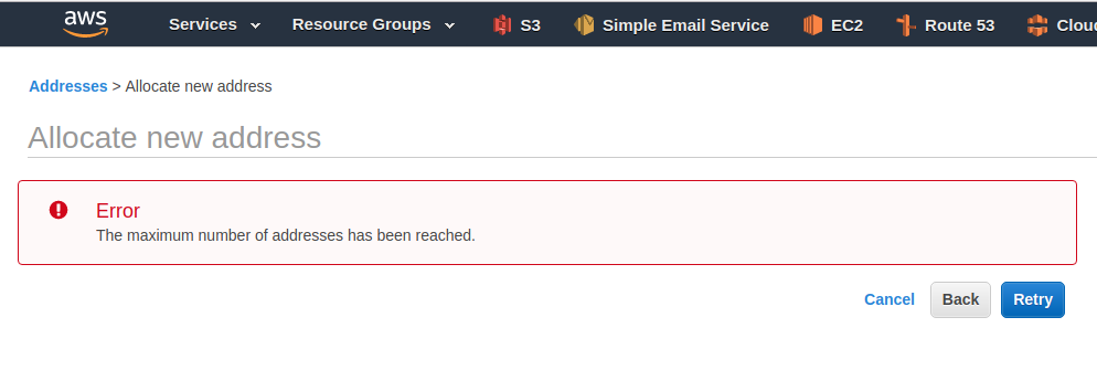 Amazon Elastic IP Limit