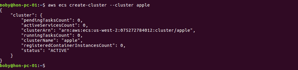 create amazon ecs cluster