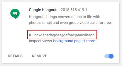 Google Hangout Plugin id