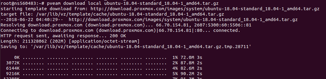 proxmox download template