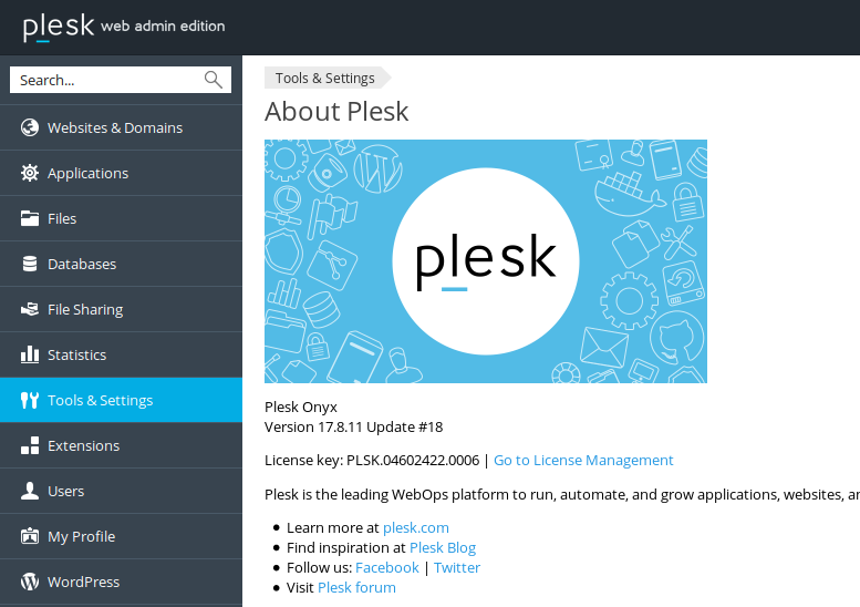 Plesk License Number