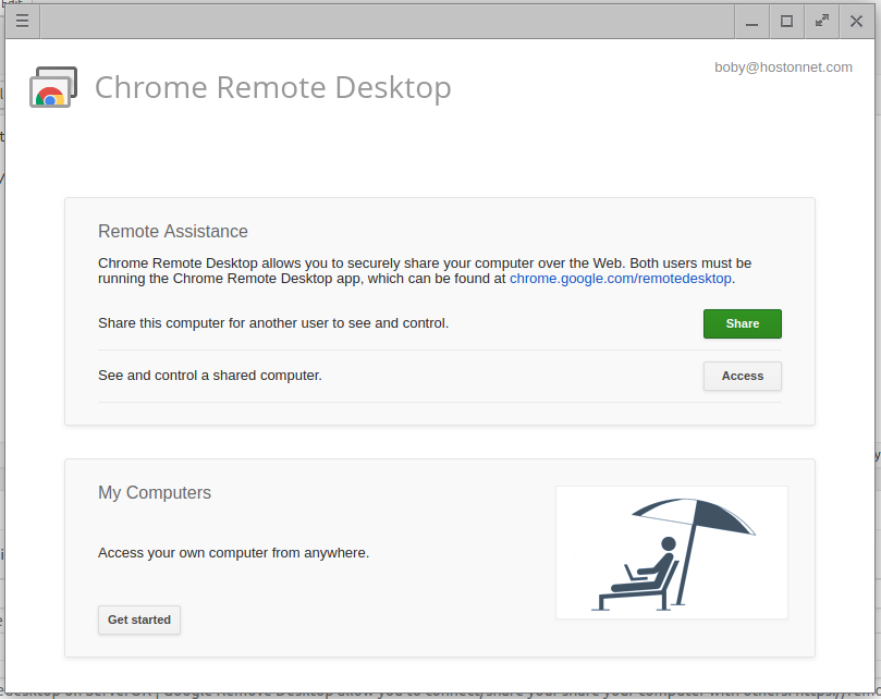 Google Chrome Remote Desktop