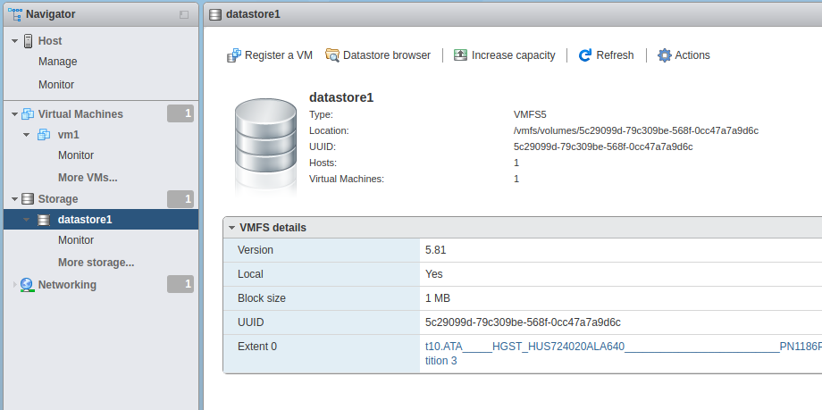 vmware esxi datastore