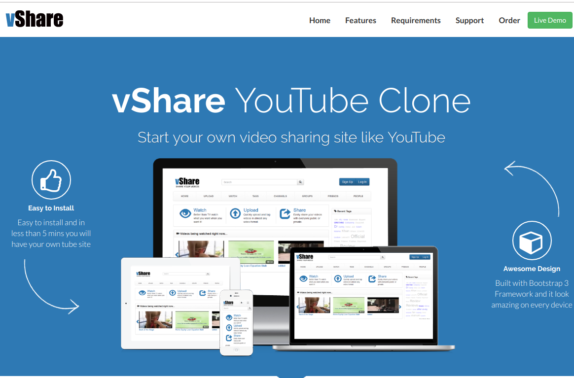 vShare Youtube Clone Script
