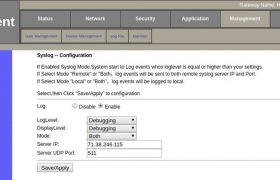 Logging Modem logs to remote rsyslog server