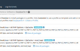CloudLinux PHP versions missing in PHP Selector