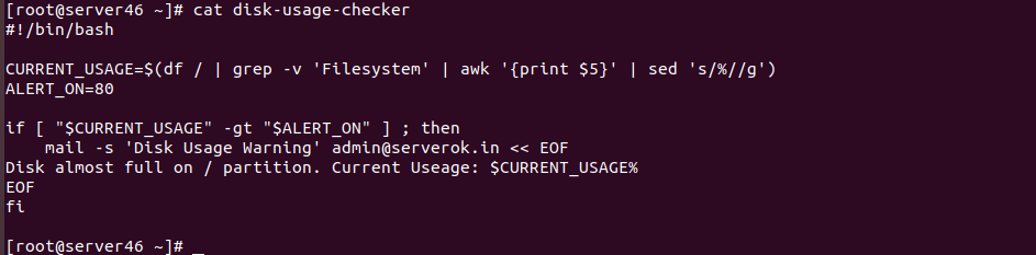 disk usage bash script