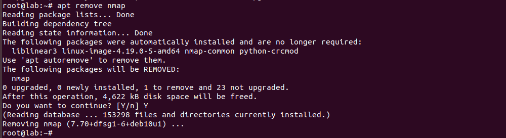uninstall software on debian server
