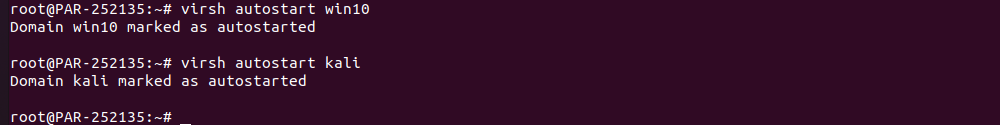 kvm virtual machine autostart