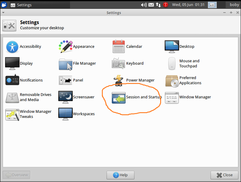 xubuntu xfce startup