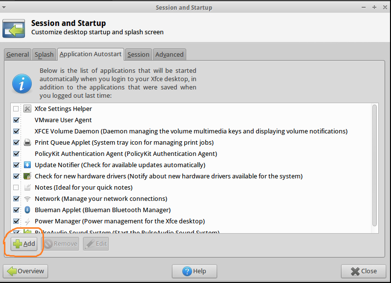 xubuntu xfce auto start application