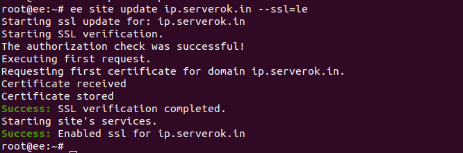 EasyEngine LetsEncrypt SSL