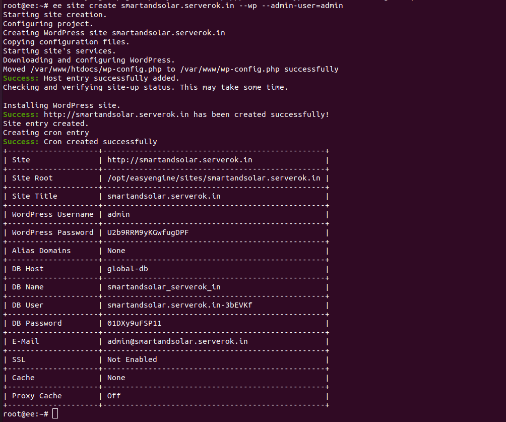 easyengine wordpress error