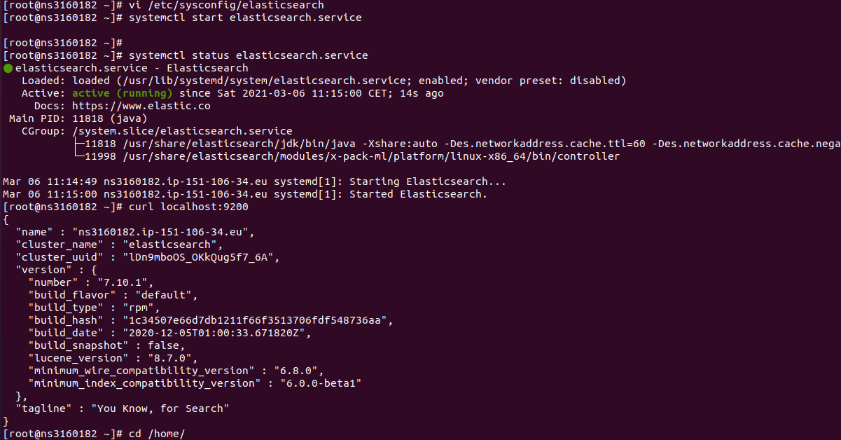 elasticsearch CentOS 7 error