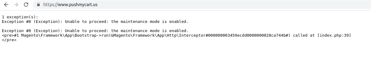 magento 2 maintanance mode