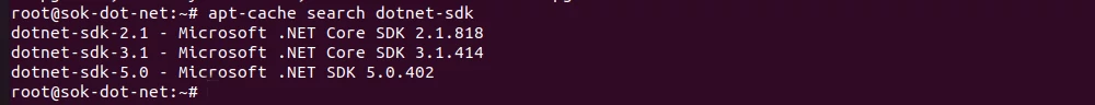 apt search dotnet-sdk