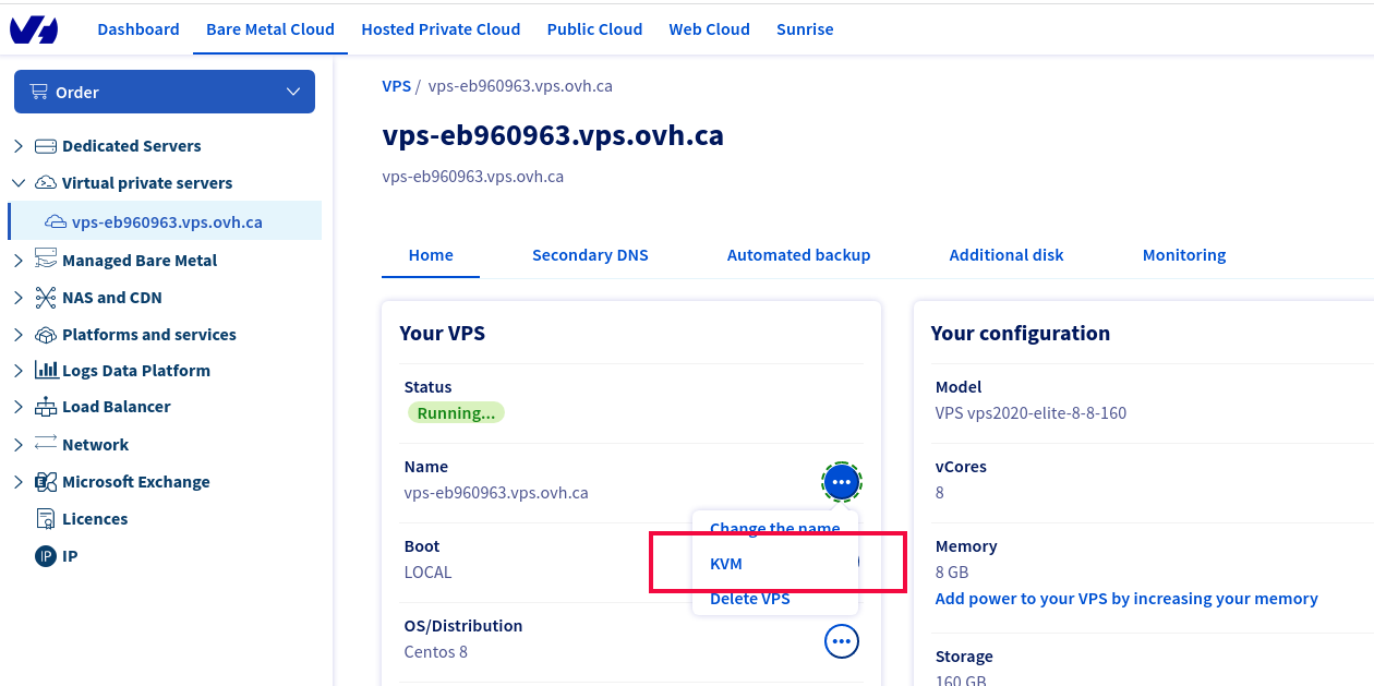 OVH Cloud VPS KVM