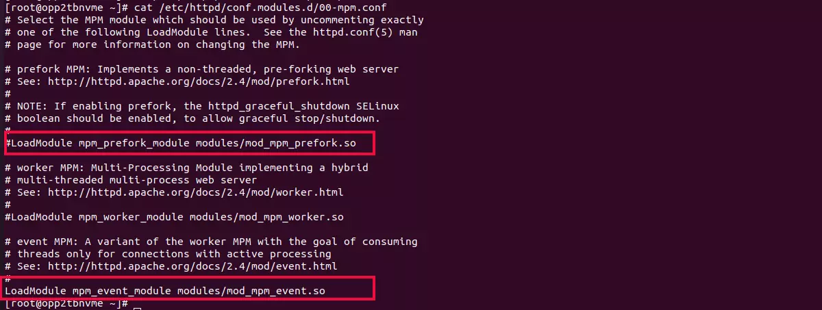 Apache MPM change in AlmaLinux 8
