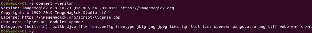 ImageMagick find version