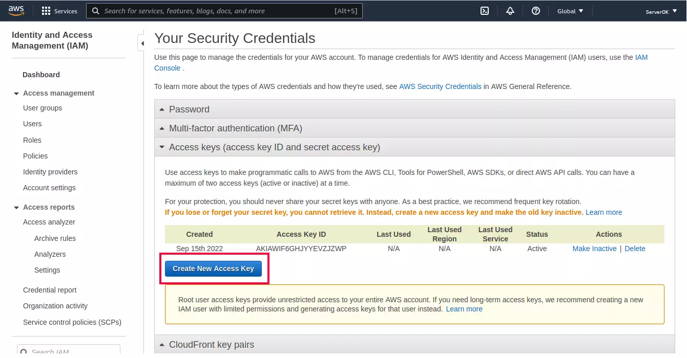 AWS Security Credentials