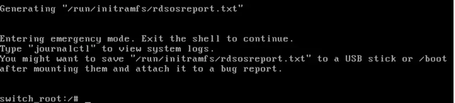 CentOS 7 Emergency Mode Command line