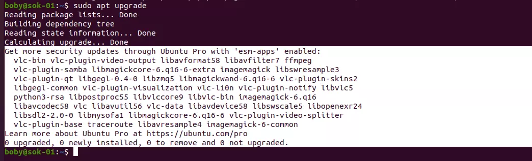 apt Ubuntu Pro advertisement